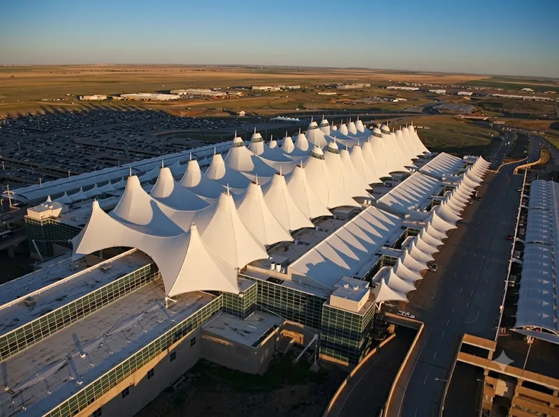 Denver International Airport là sân bay có diện tích lớn nhất nước Mỹ với hệ thống sáu đường băng hiện đại